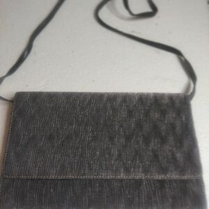 David Tate Black Shoulder Bag with Subtle Texture